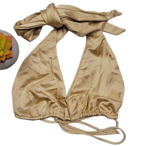 ❤SALE❤Lovers + Friends Gold Swim Top - Picture 4 of 6